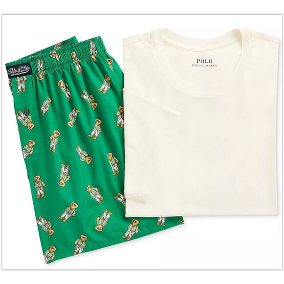 NWT Polo BEAR Ralph Lauren Crewneck Tee & Printed Boxer Short Gift Set, L - Picture 4 of 7